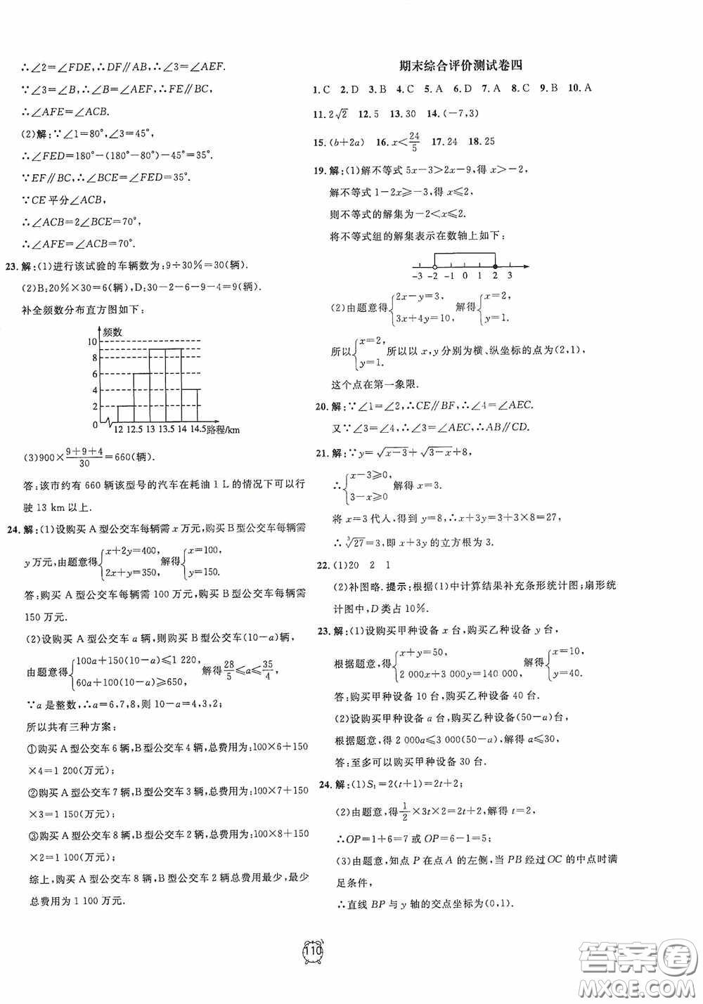 鐘書金牌2020過關(guān)沖刺100分七年級數(shù)學(xué)下冊人教版答案