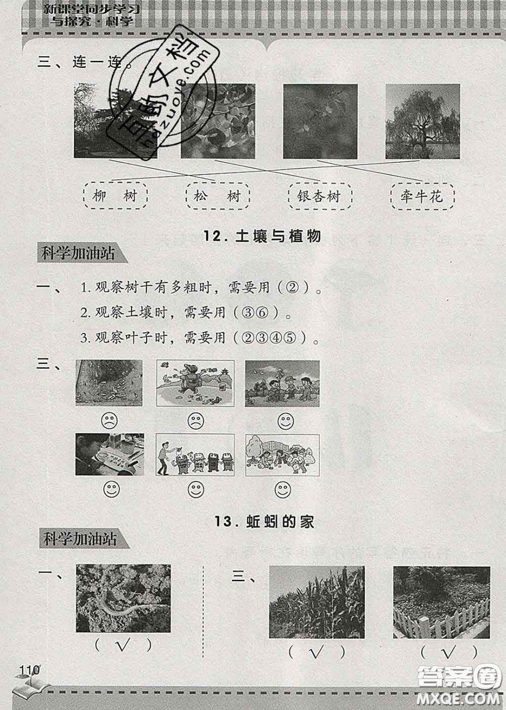 青島出版社2020春新課堂同步學(xué)習(xí)與探究一年級(jí)科學(xué)下冊(cè)答案