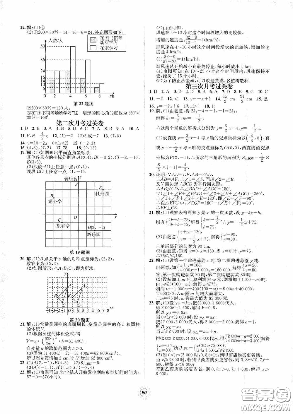 河北少年兒童出版社2020桂壯紅皮書單元過關(guān)卷八年級(jí)數(shù)學(xué)下冊(cè)冀教版答案