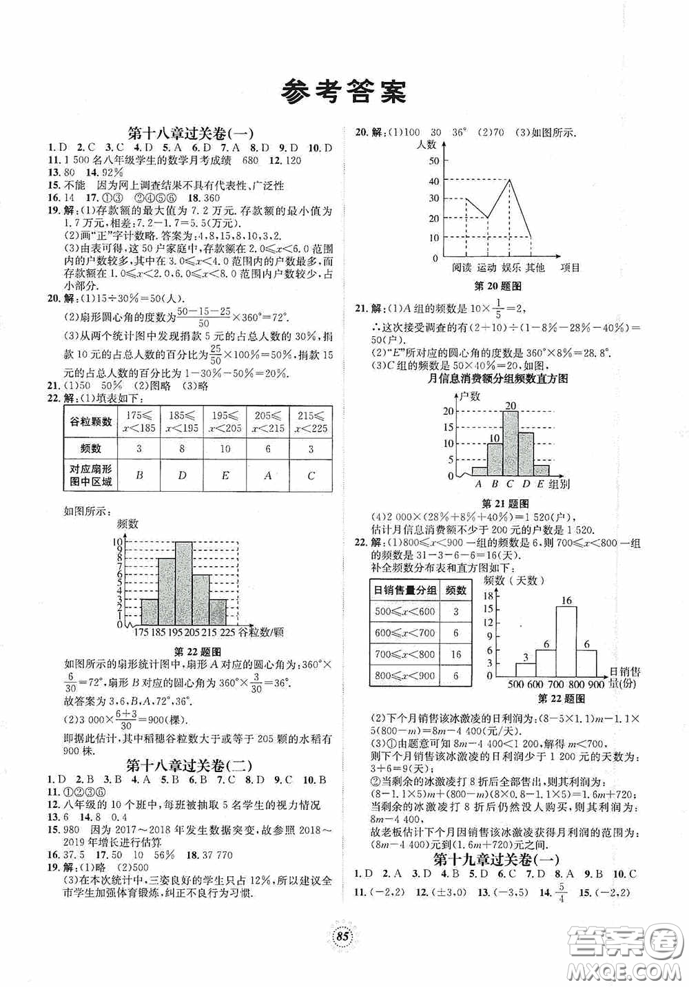 河北少年兒童出版社2020桂壯紅皮書單元過關(guān)卷八年級(jí)數(shù)學(xué)下冊(cè)冀教版答案