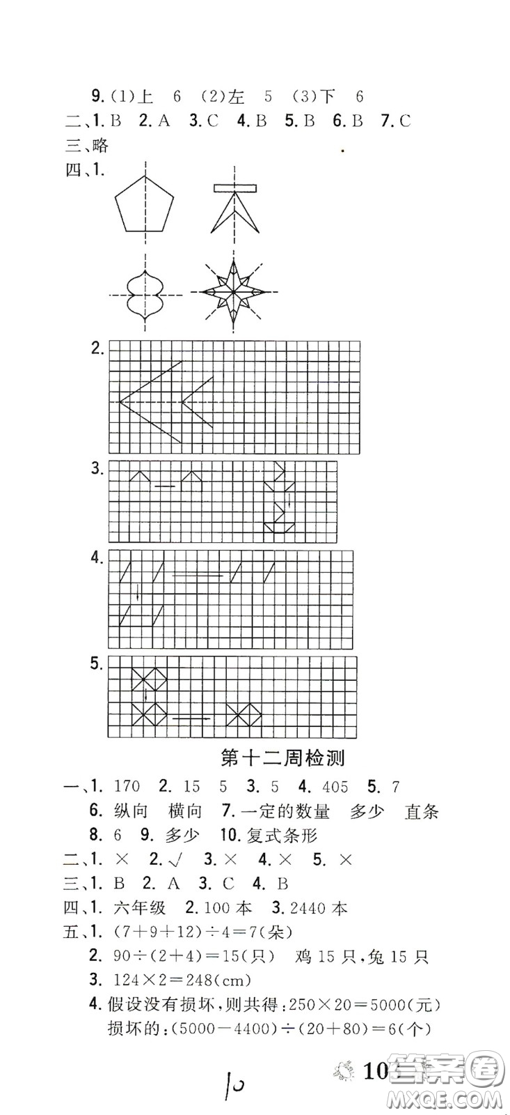 2020全能練考卷四年級(jí)數(shù)學(xué)下冊(cè)人教版答案