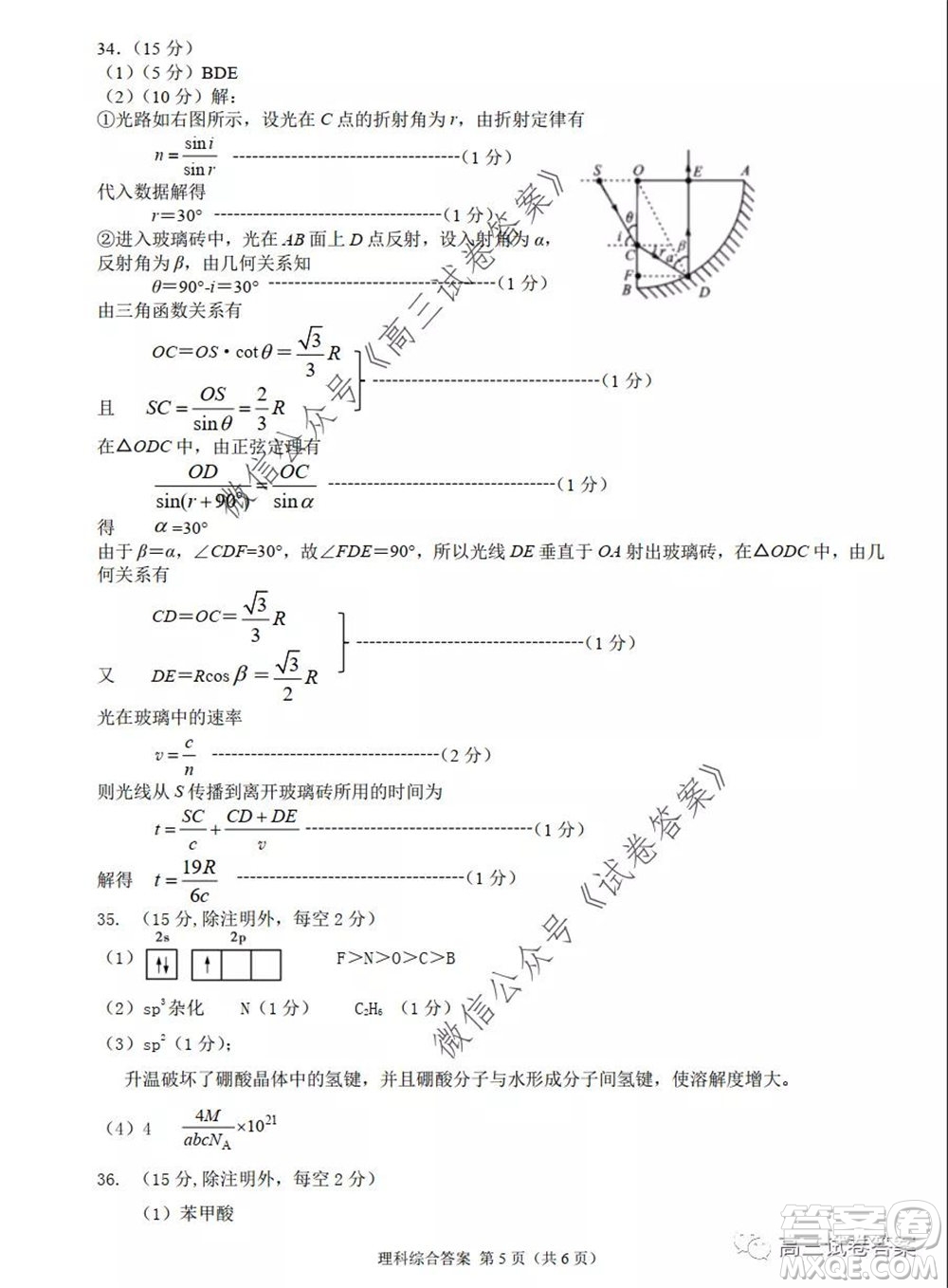 2020年河南省六市高三第二次聯(lián)考理科綜合試題及答案