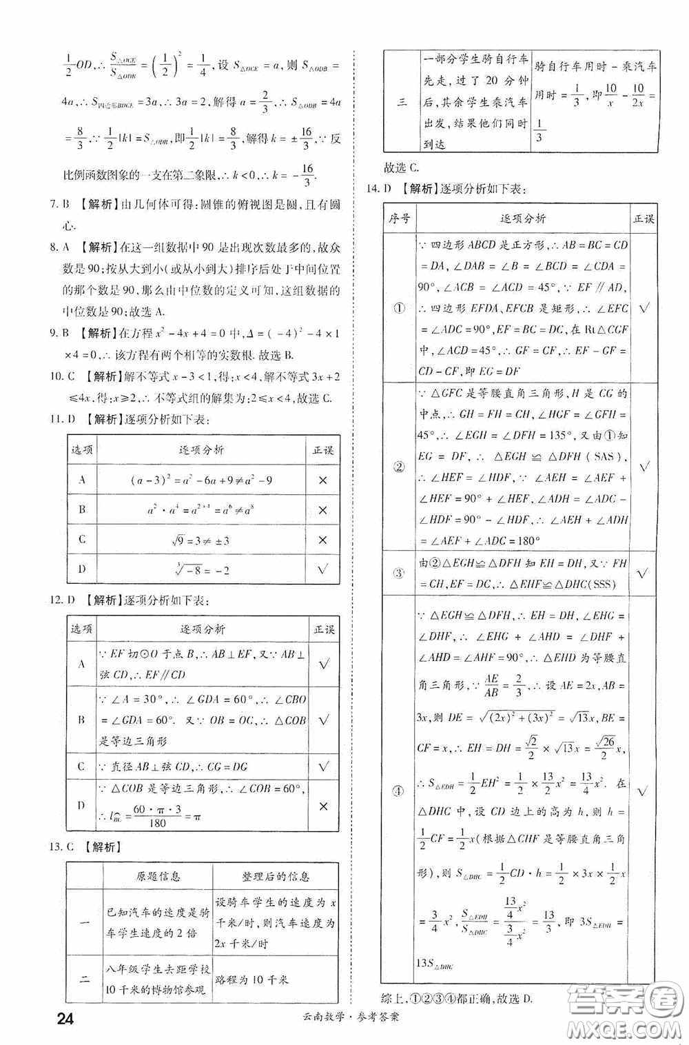 四川教育出版社2020一戰(zhàn)成名中考真題與拓展訓練數學云南版答案