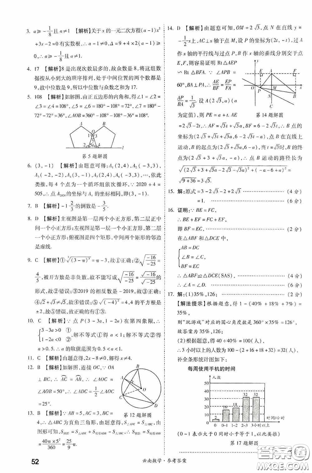 四川教育出版社2020一戰(zhàn)成名中考真題與拓展訓練數學云南版答案