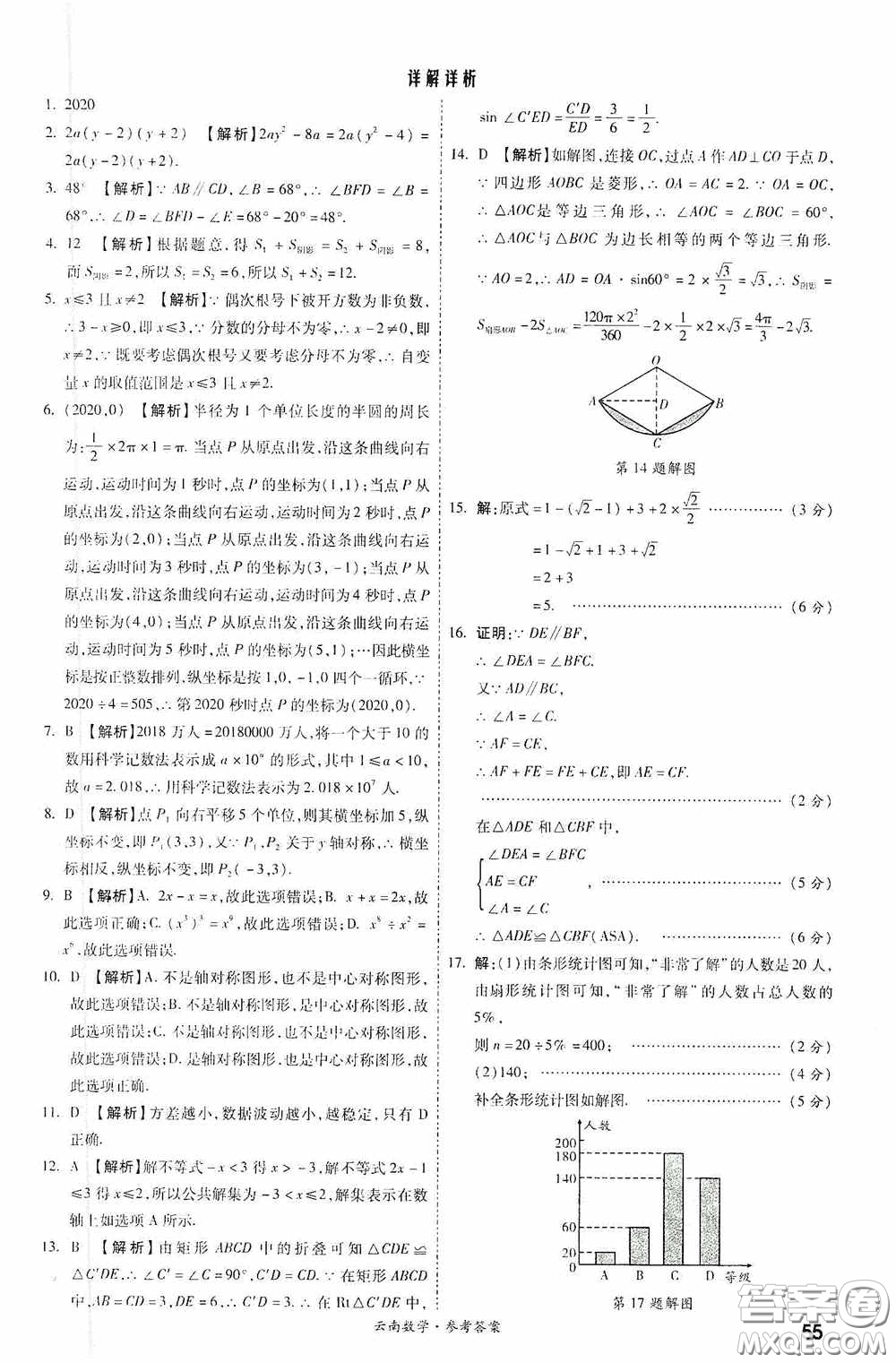 四川教育出版社2020一戰(zhàn)成名中考真題與拓展訓練數學云南版答案