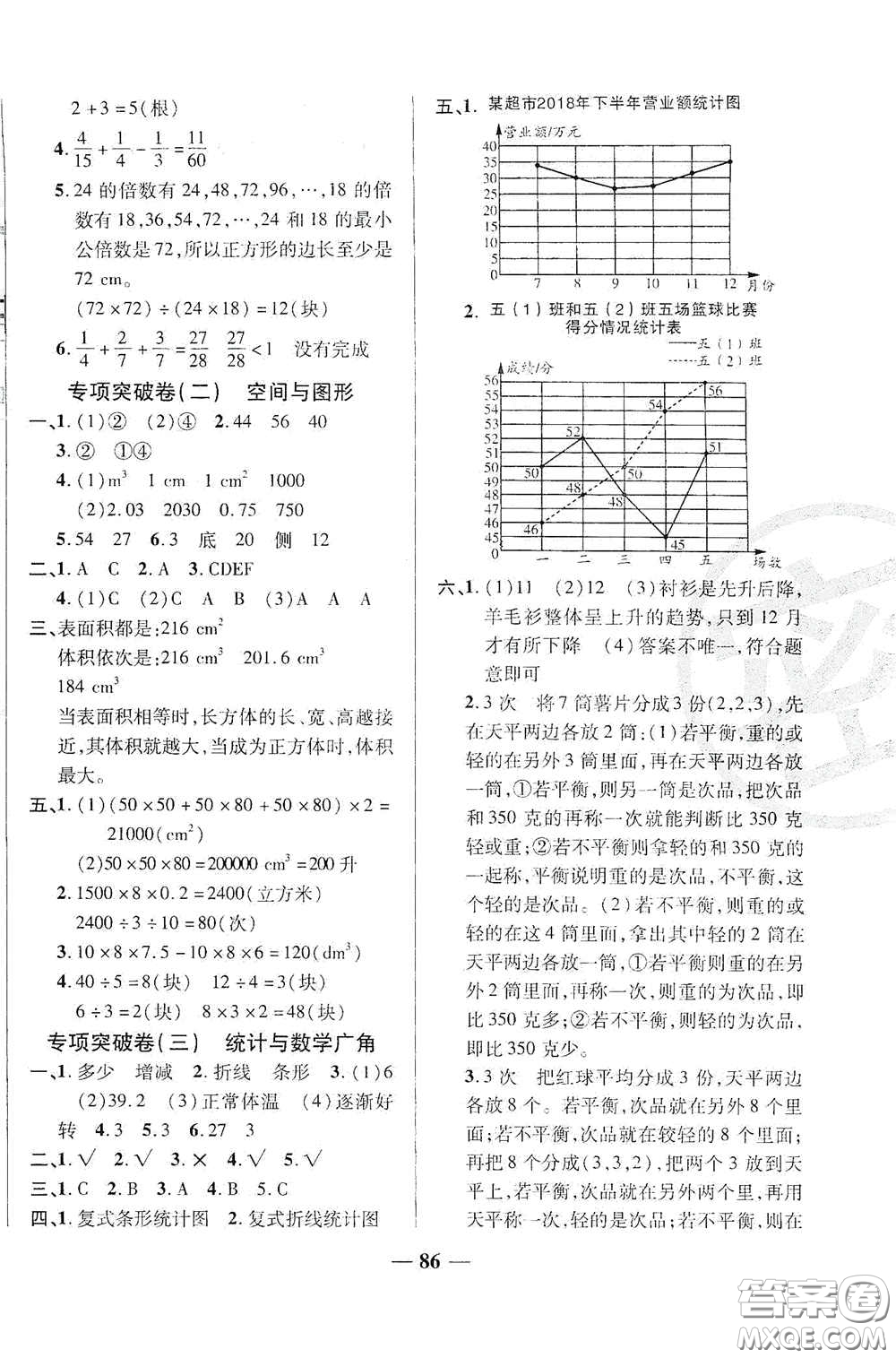 2020云南本土名校金卷五年級數(shù)學(xué)下冊答案