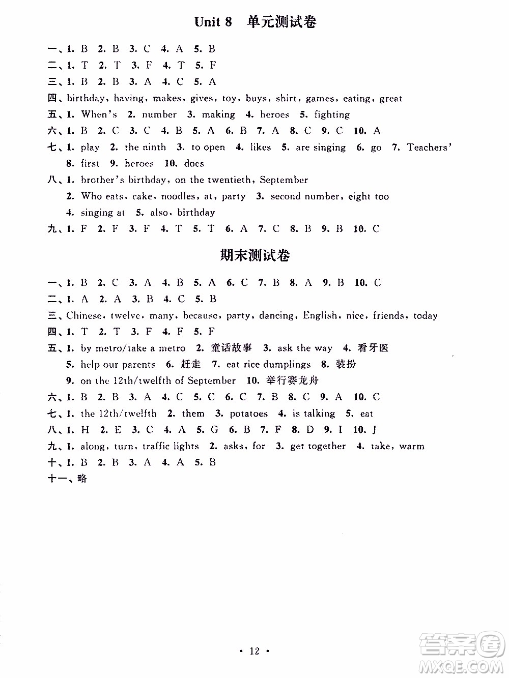 江蘇人民出版社2020年創(chuàng)新課堂學(xué)與練英語五年級下冊參考答案