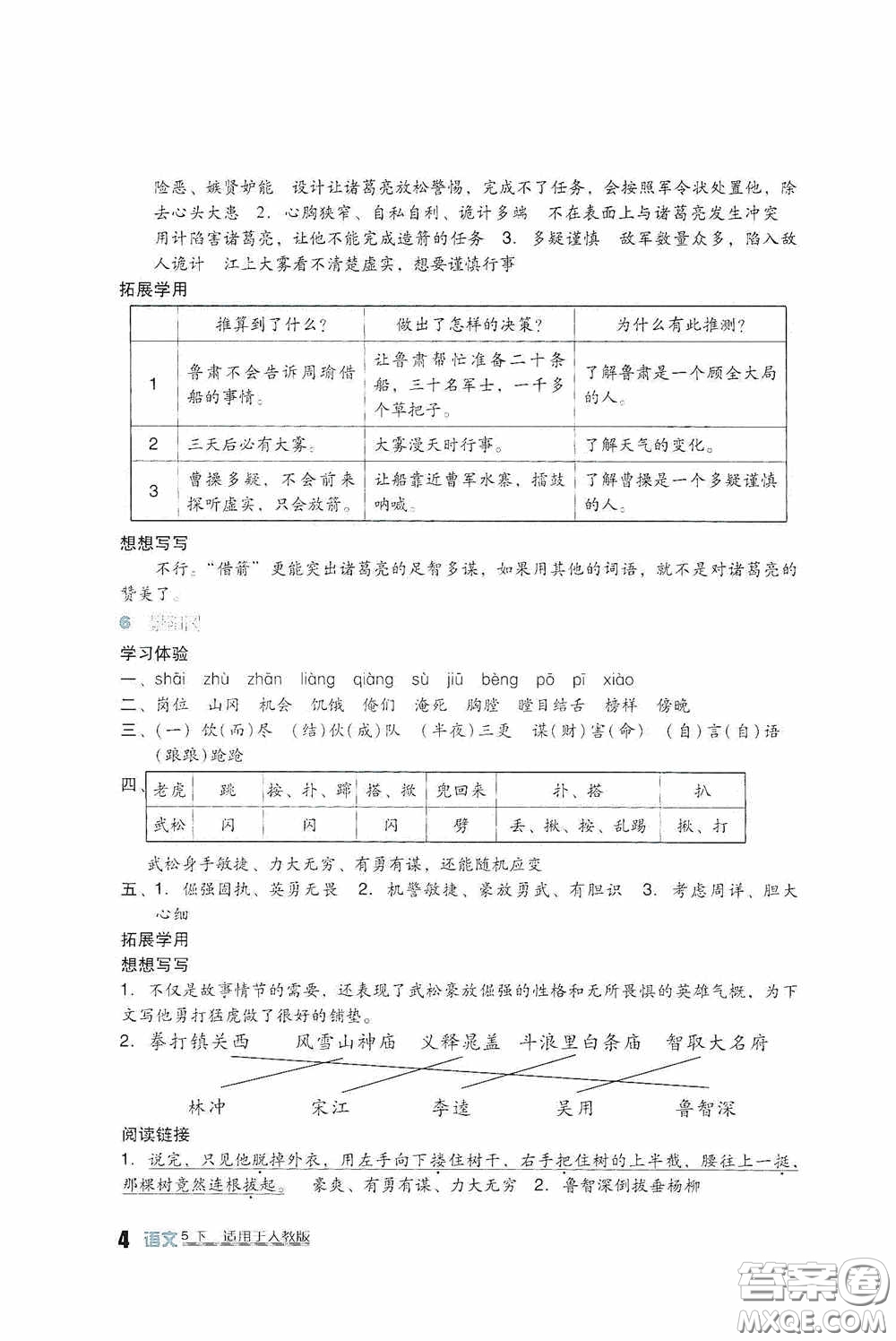 四川教育出版社2020新課標(biāo)小學(xué)生學(xué)習(xí)實(shí)踐園地五年級(jí)語(yǔ)文下冊(cè)人教版答案