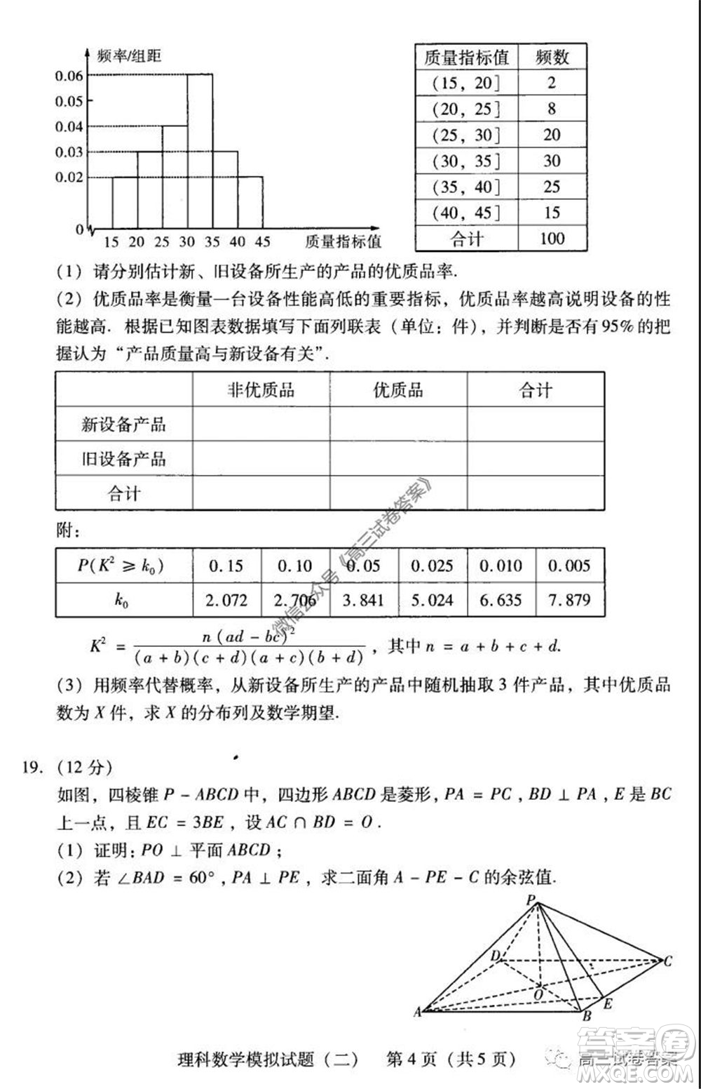 廣東二模2020屆普高等學校招生全國統(tǒng)一考試理科數(shù)學試題及答案