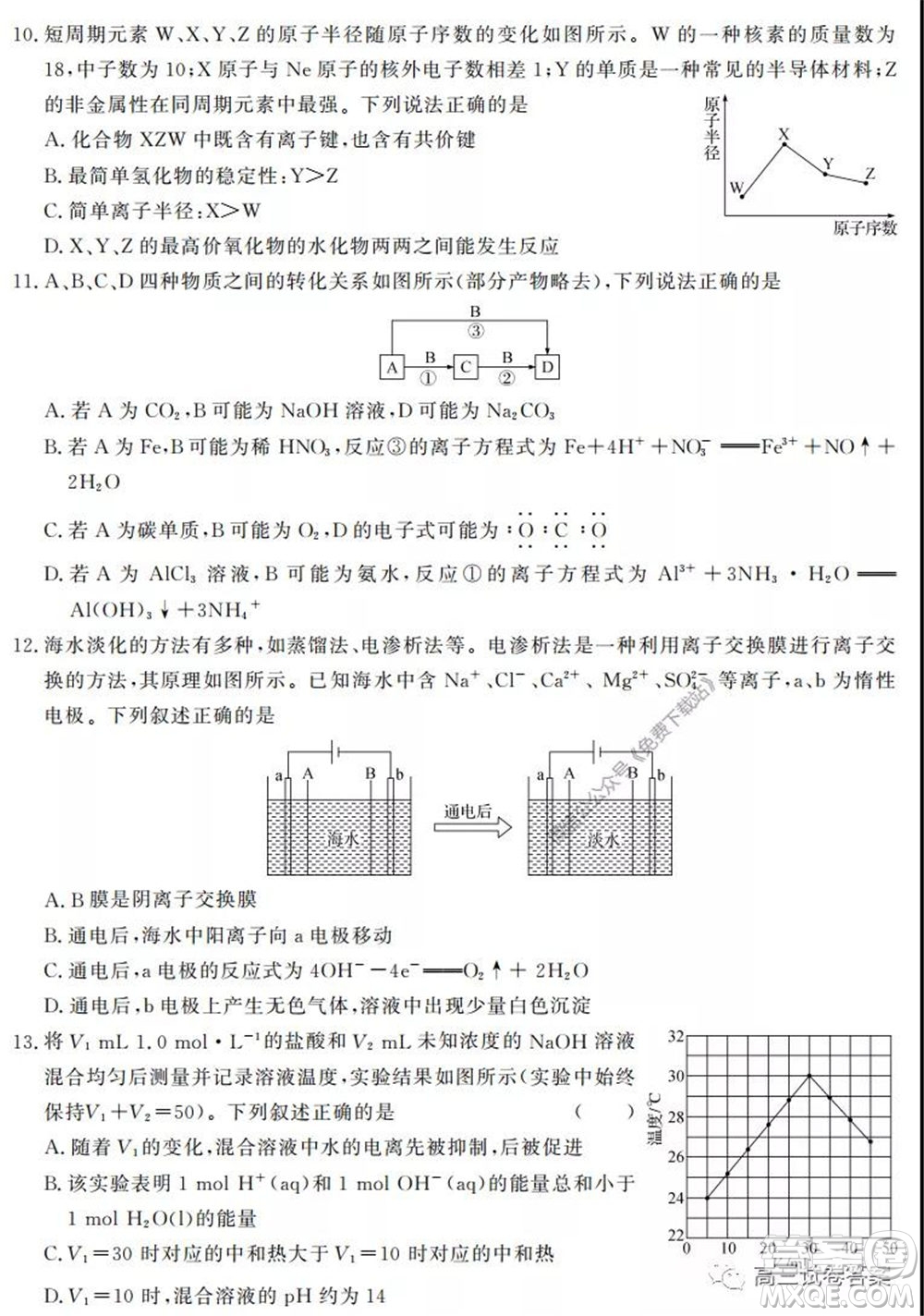 衡中同卷押題卷二2020年普通高等學(xué)校招生全國統(tǒng)一考試模擬試題理科綜合試題及答案