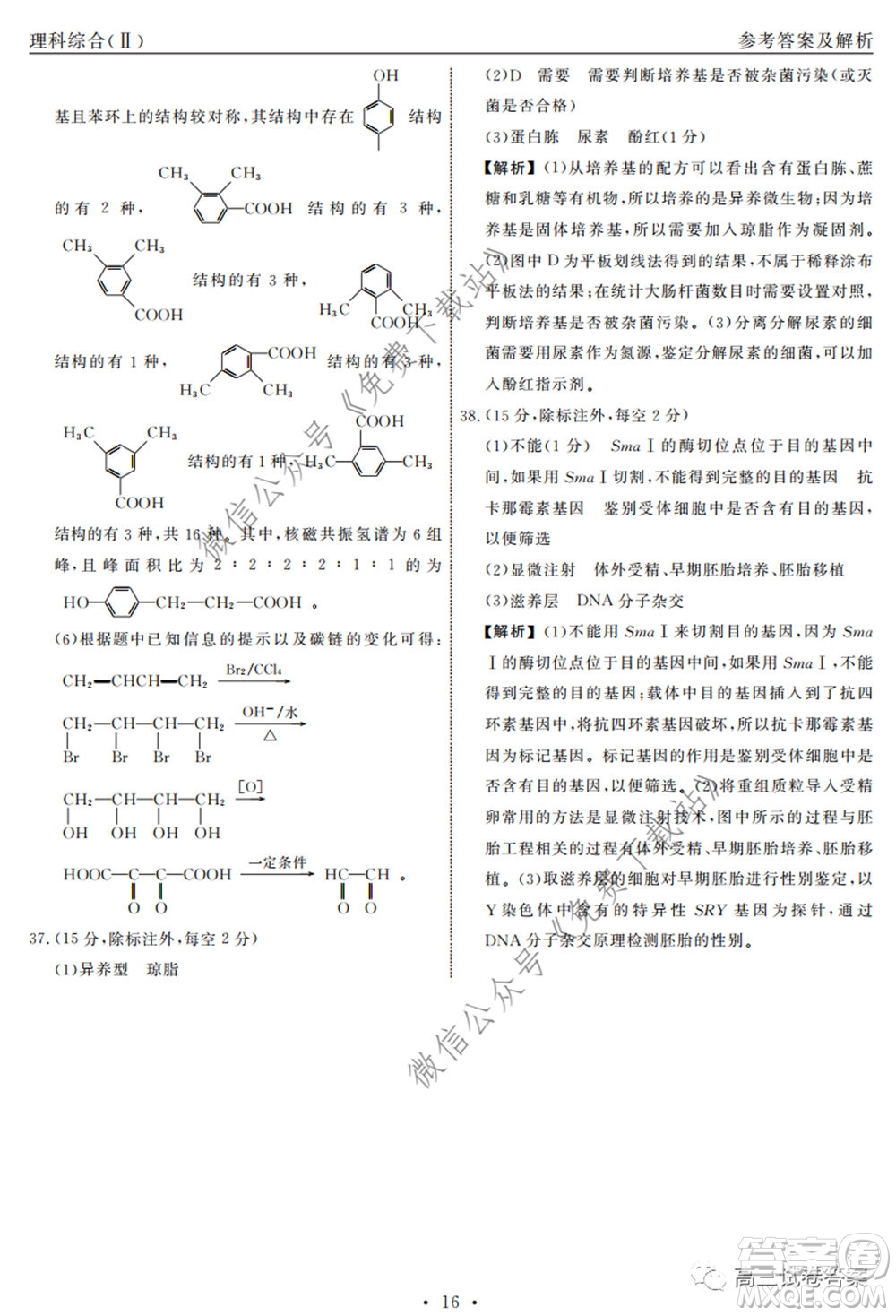 衡中同卷押題卷二2020年普通高等學(xué)校招生全國統(tǒng)一考試模擬試題理科綜合試題及答案