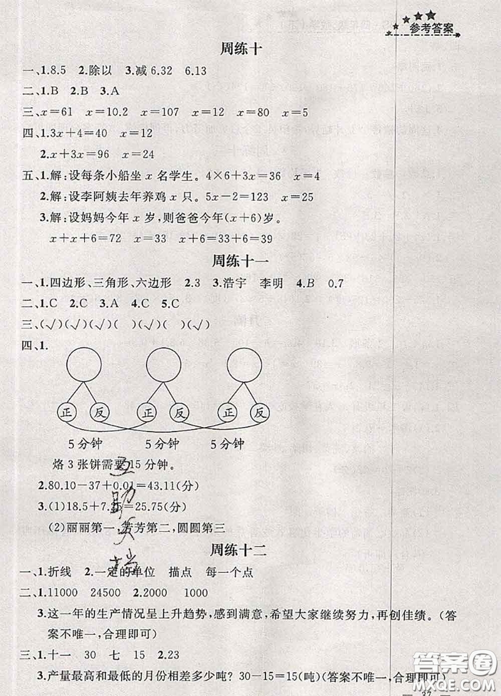 鐘書金牌2020春過關(guān)沖刺100分四年級(jí)數(shù)學(xué)下冊(cè)北師版答案