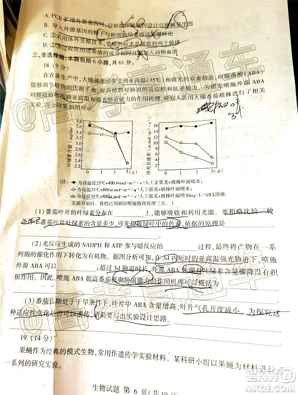 2020年臨沂棗莊6月聯(lián)考高三生物試題及答案