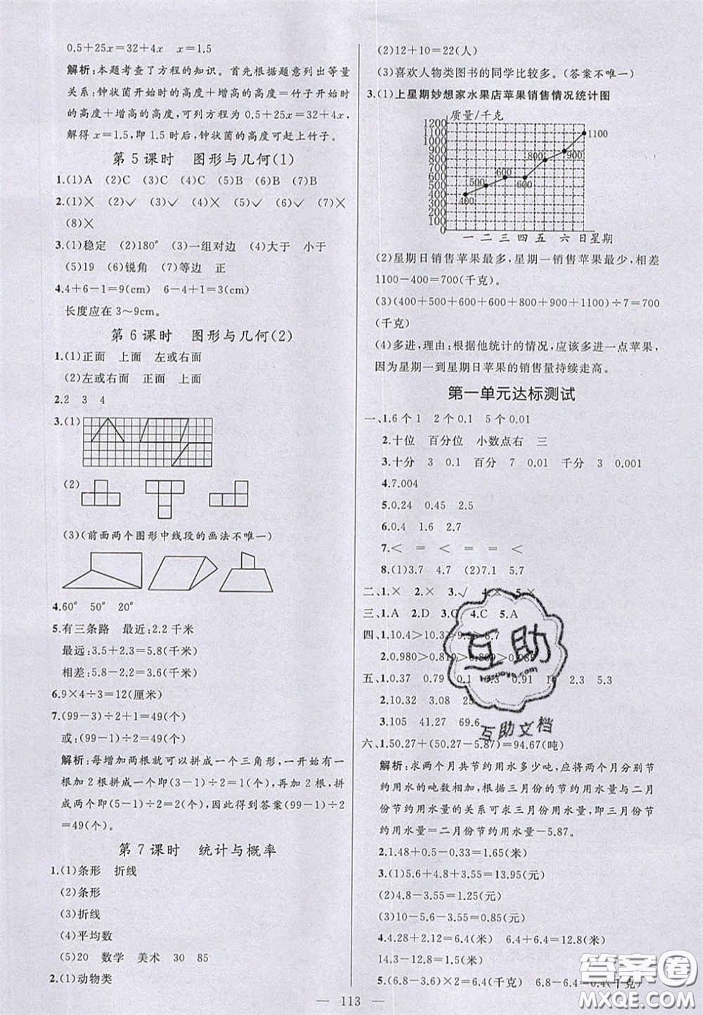 2020亮點激活小學教材多元演練四年級數(shù)學下冊北師大版答案