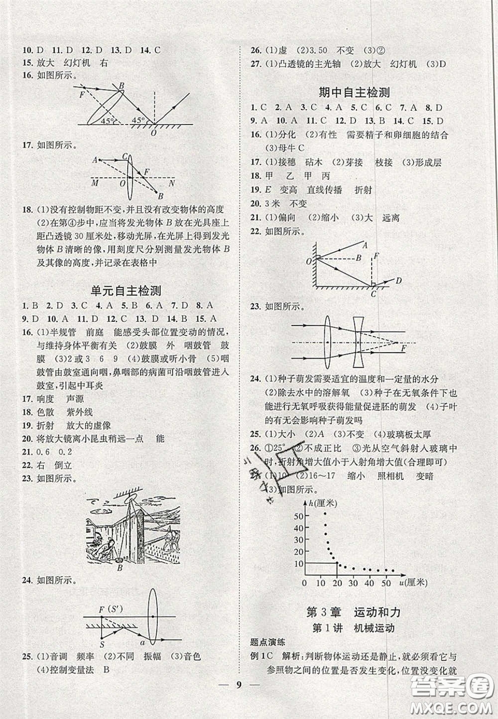 2020年一閱優(yōu)品直通重高七年級數(shù)學(xué)下冊浙教版答案