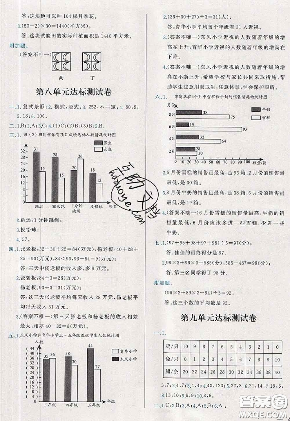 2020新版學(xué)而思基本功全優(yōu)試卷四年級數(shù)學(xué)下冊人教版答案