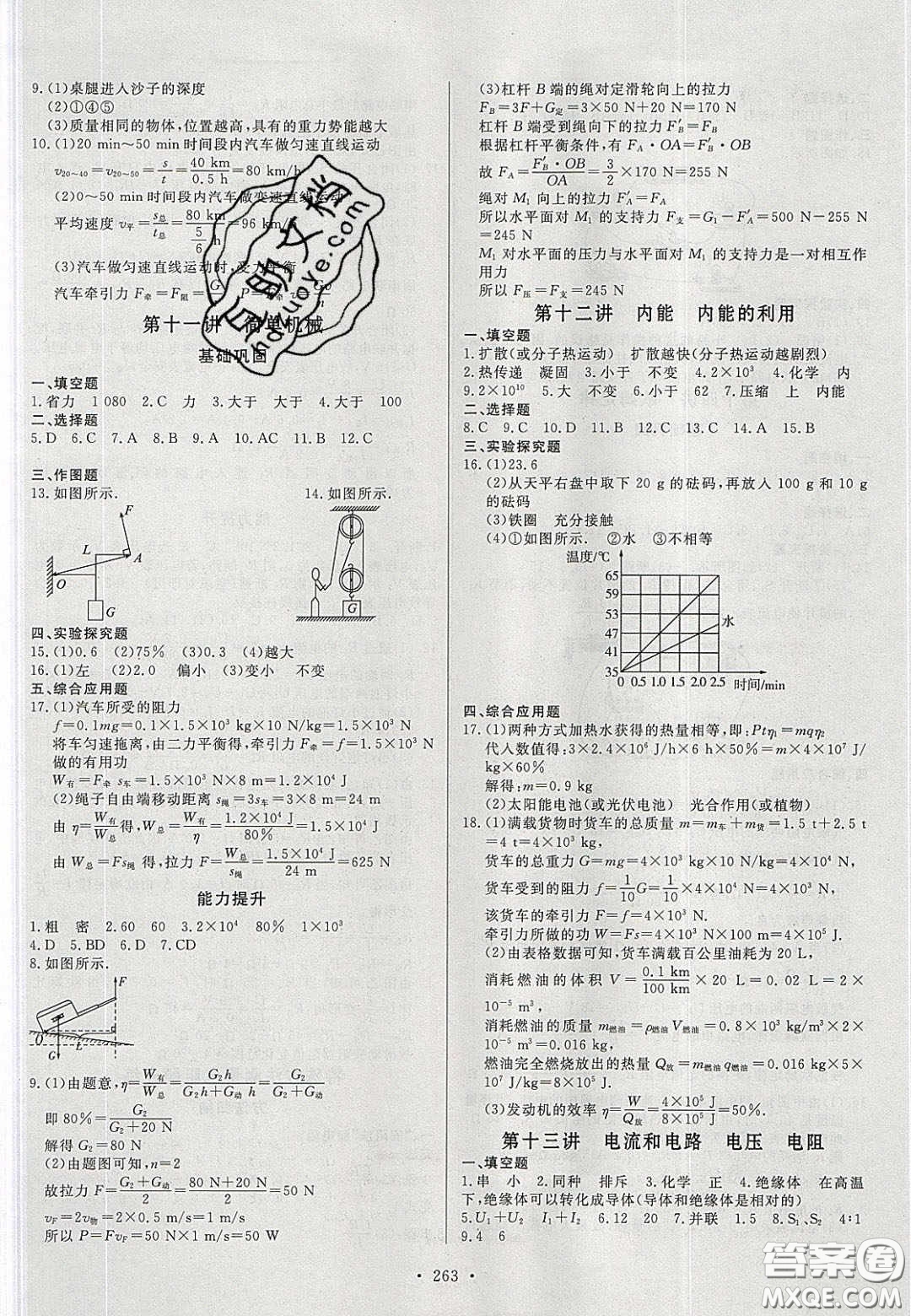 2020年河南中考風(fēng)向標(biāo)初中總復(fù)習(xí)物理答案