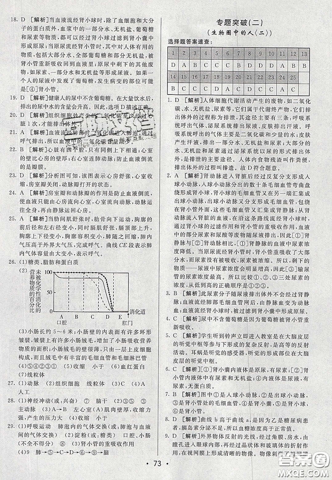 2020年期末考向標(biāo)海淀新編跟蹤突破測(cè)試七年級(jí)生物下冊(cè)人教版答案