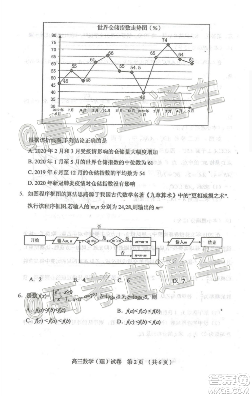 2020年葫蘆島市普通高中高三第二次模擬考試?yán)砜茢?shù)學(xué)試題及答案