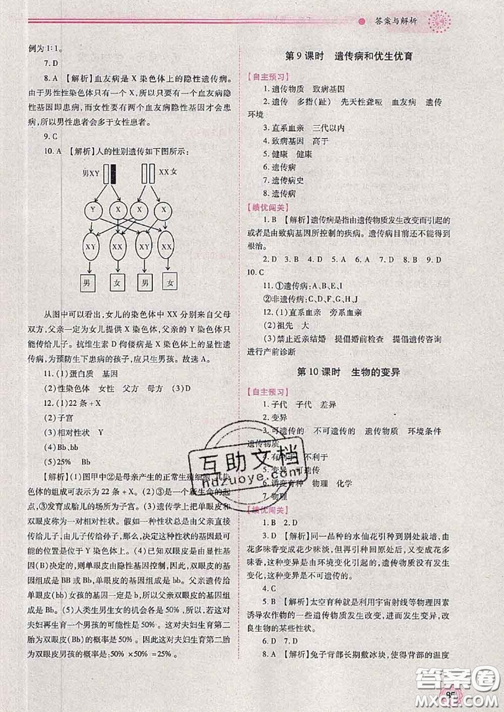 陜西師范大學(xué)出版社2020春績(jī)優(yōu)學(xué)案八年級(jí)生物下冊(cè)蘇教版答案