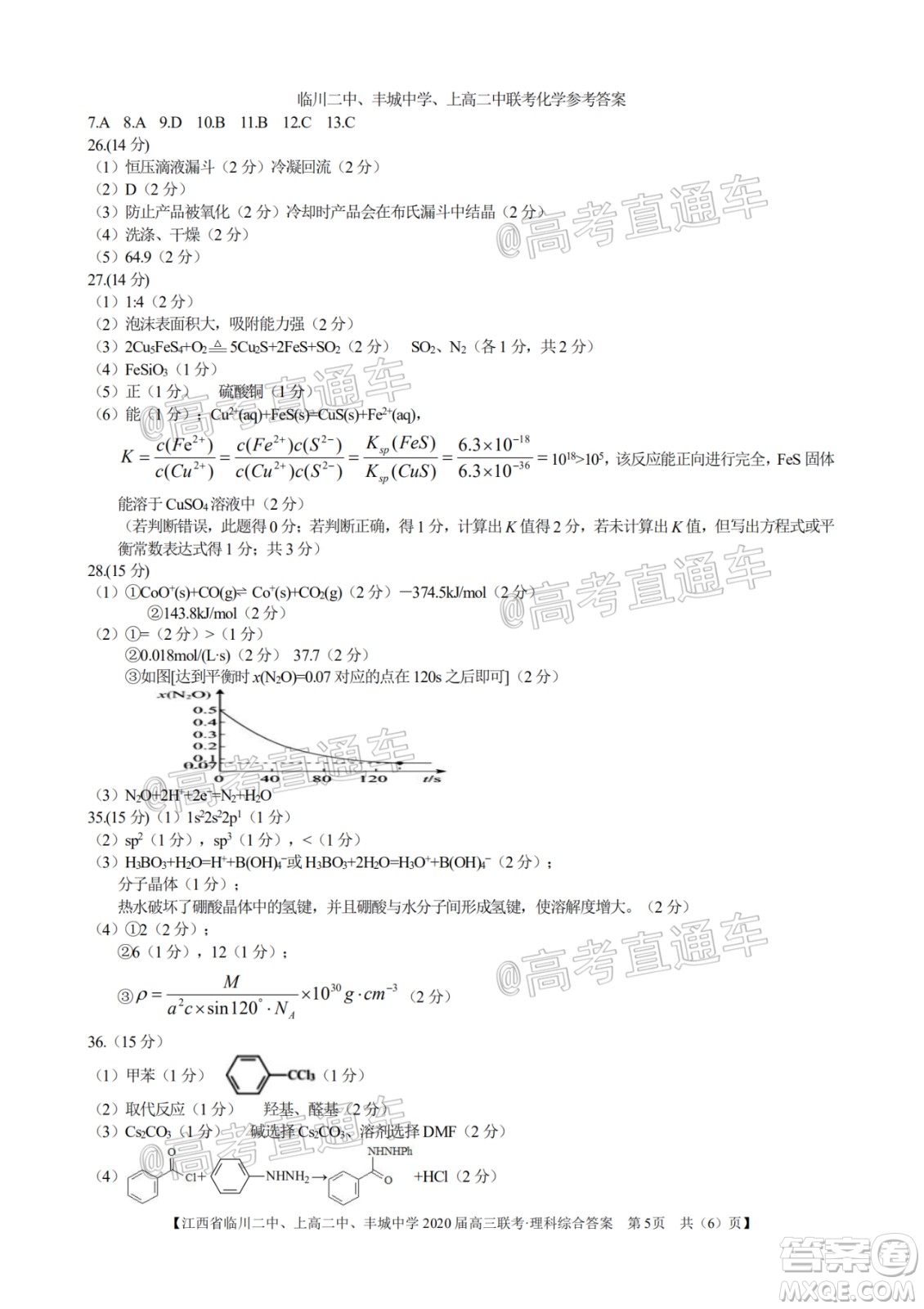 江西省臨川二中上高二中豐城中學(xué)2020屆高三聯(lián)考理科綜合試題及答案