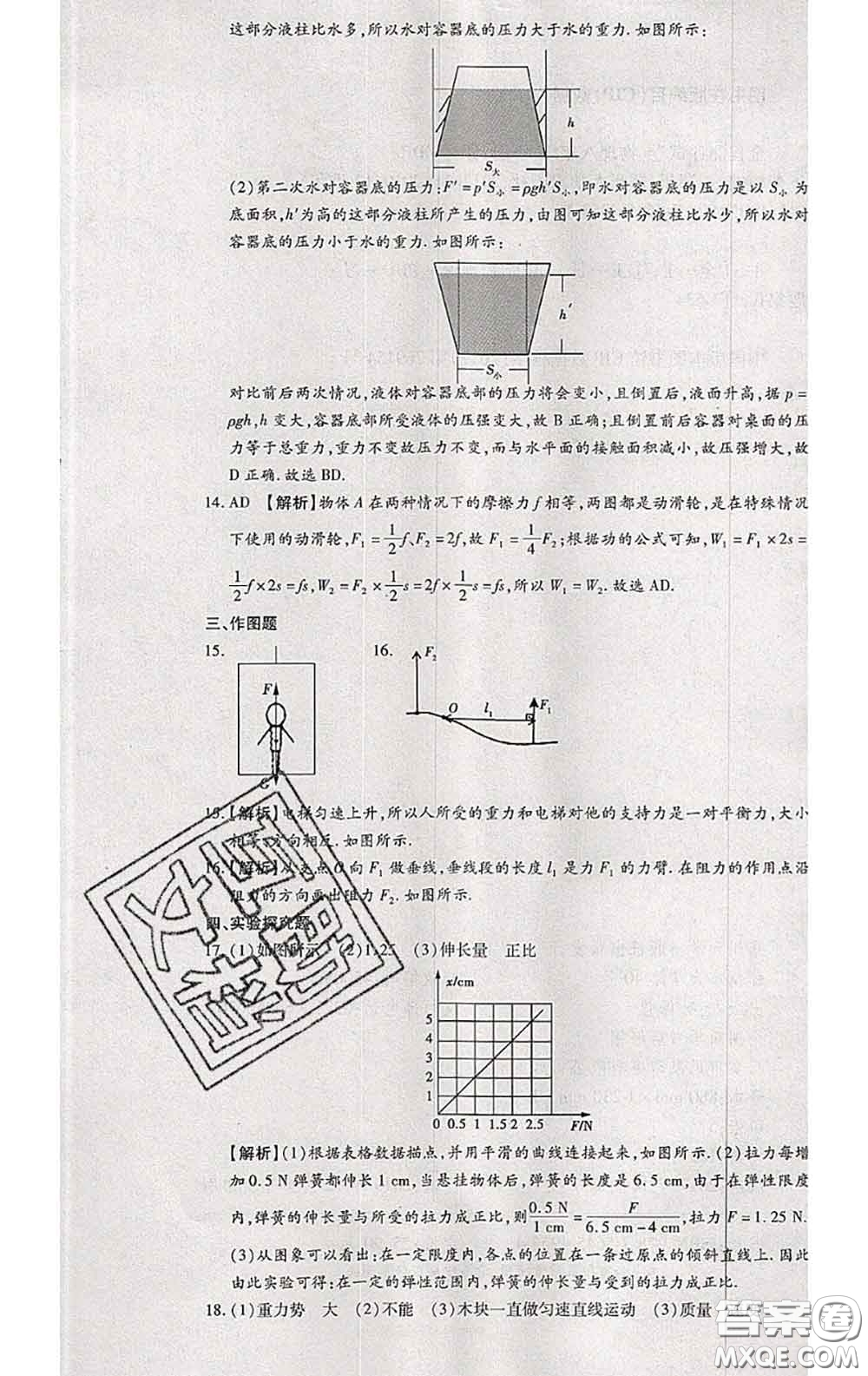 2020春全程測(cè)評(píng)試卷八年級(jí)物理下冊(cè)人教版答案