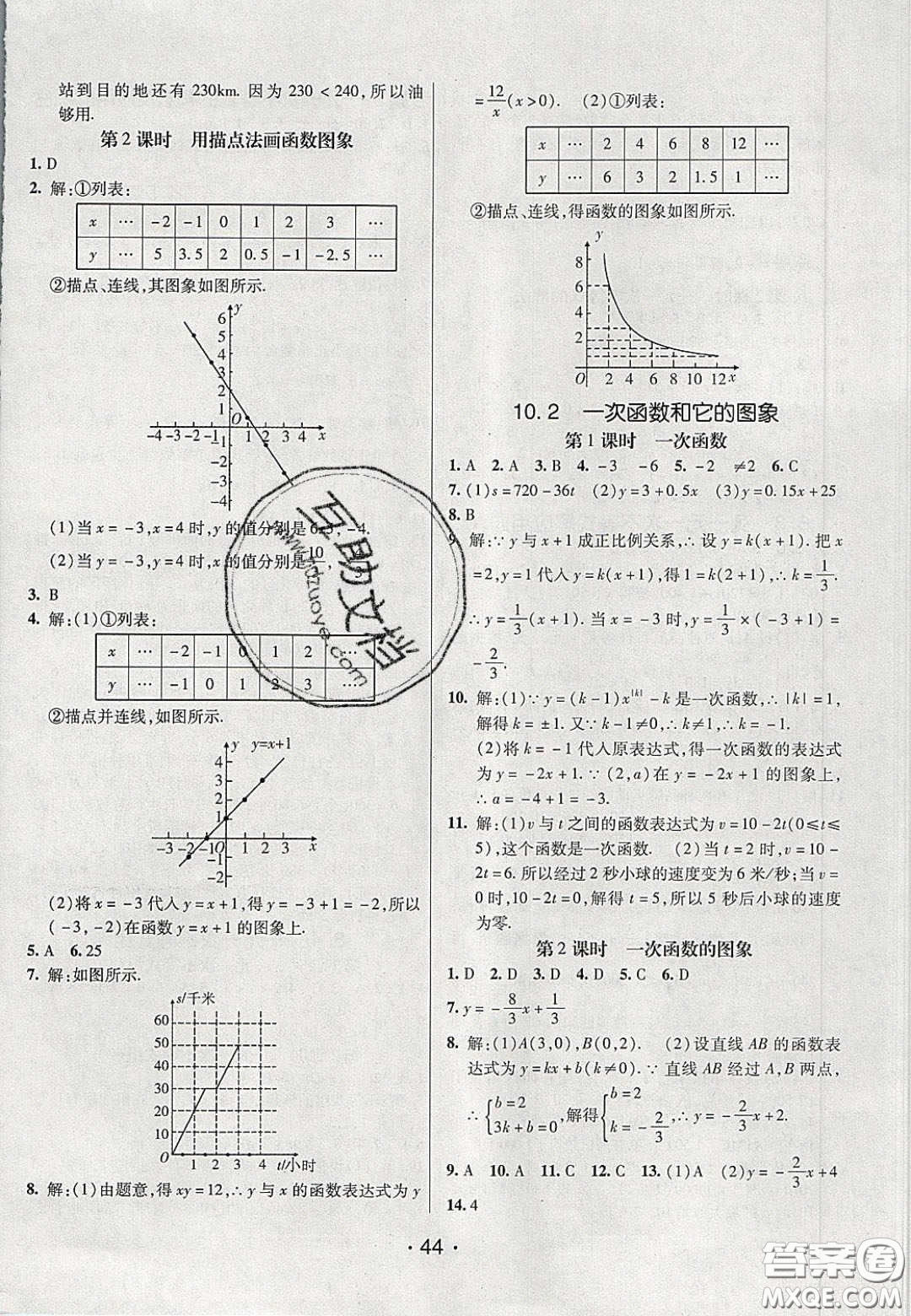 2020年同行學(xué)案學(xué)練測(cè)八年級(jí)數(shù)學(xué)下冊(cè)青島版答案