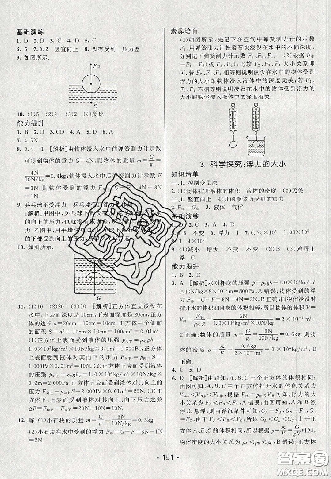 2020年同行學(xué)案學(xué)練測(cè)八年級(jí)物理下冊(cè)教科版答案