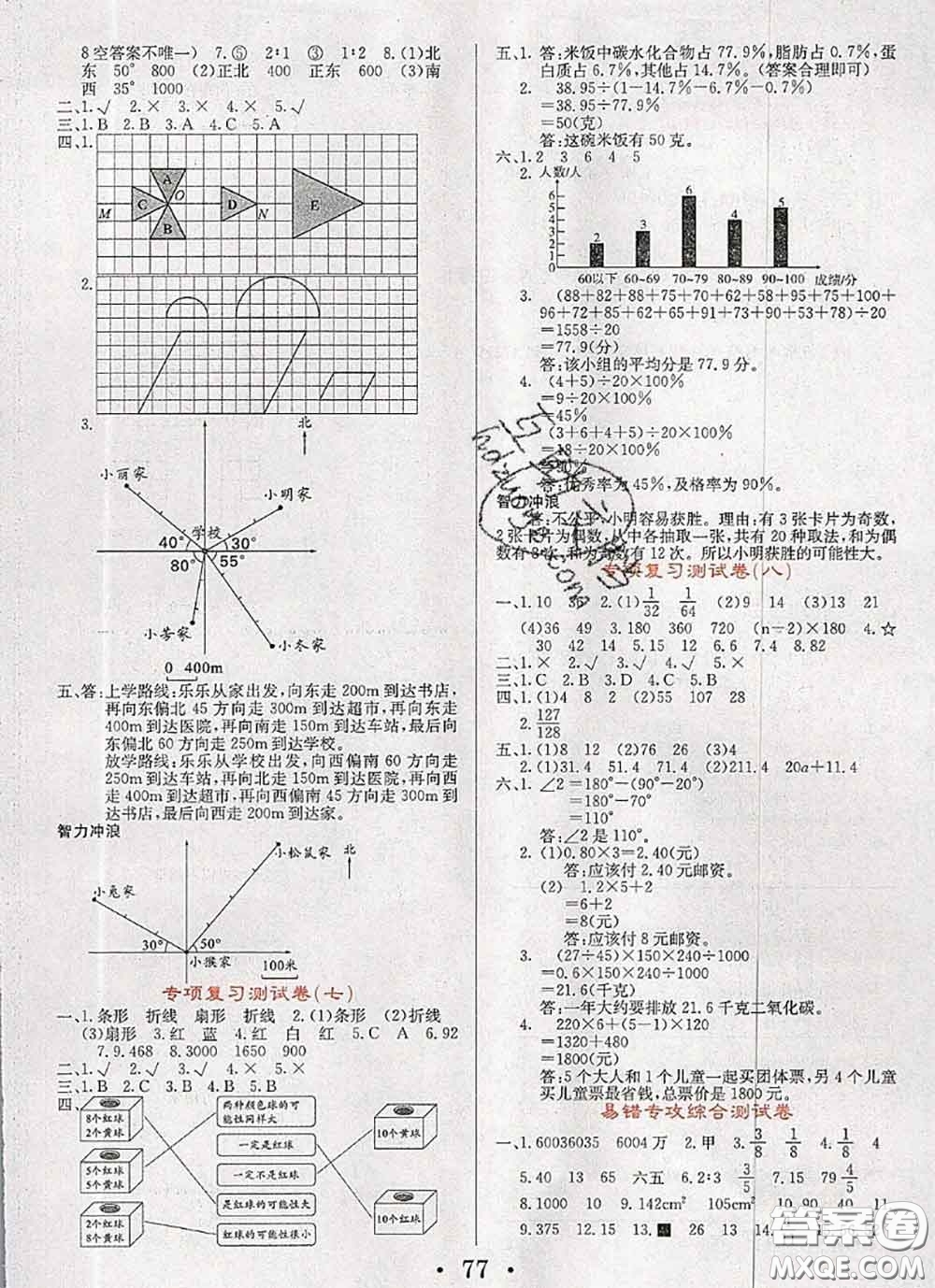 遼寧少年兒童出版社2020年名校名卷六年級(jí)數(shù)學(xué)下冊(cè)人教版答案