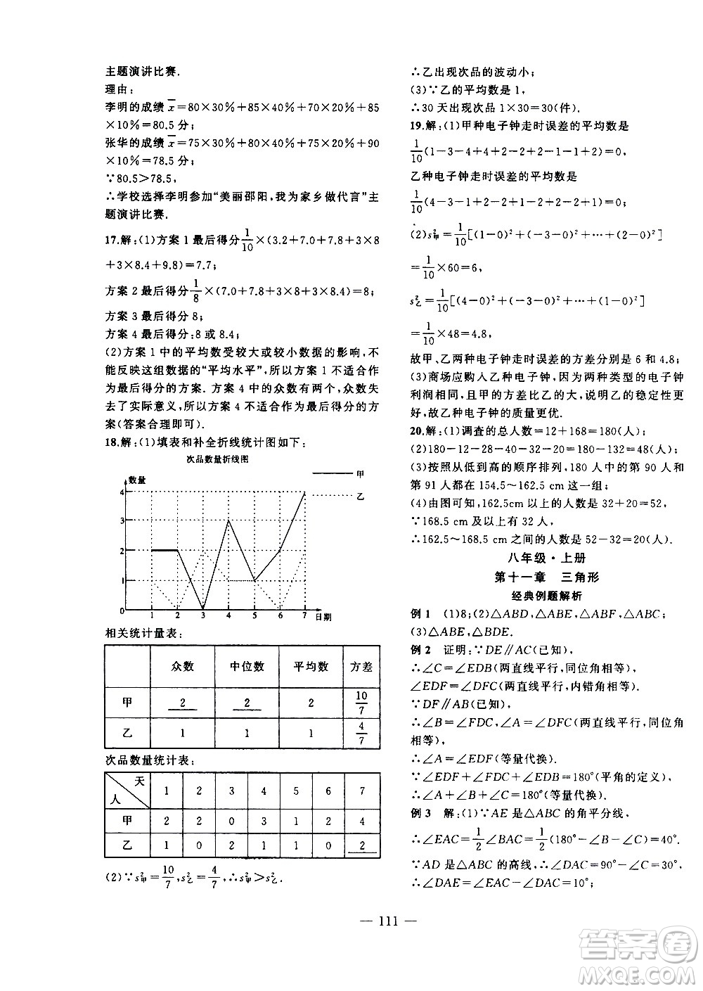 2020年假期總動(dòng)員暑假必刷題數(shù)學(xué)八年級(jí)人教版參考答案