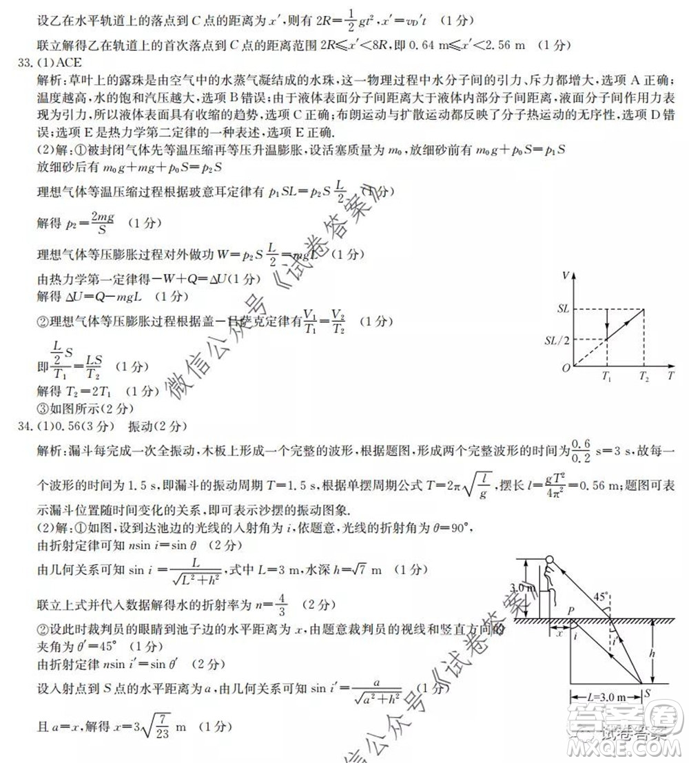 九師聯(lián)盟2020年普通高等學(xué)校招生全國統(tǒng)一考試高仿密卷理科綜合試題及答案