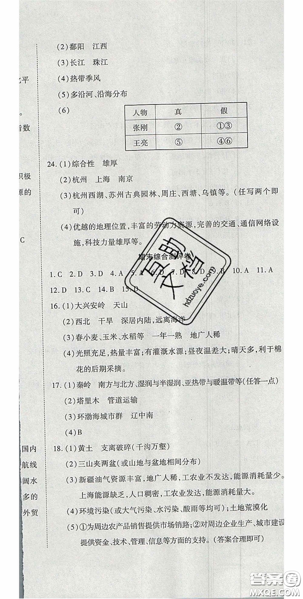 2020開心一卷通全優(yōu)大考卷八年級(jí)生物下冊(cè)北師大版答案