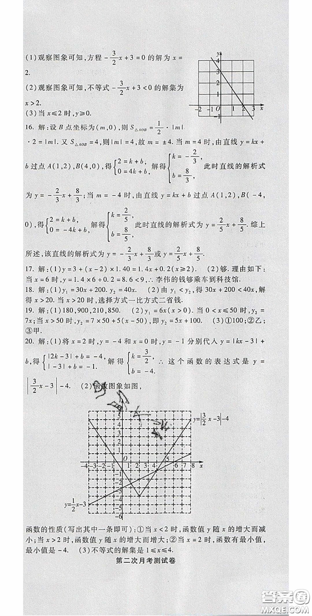 2020年華夏一卷通八年級數(shù)學(xué)下冊人教版答案