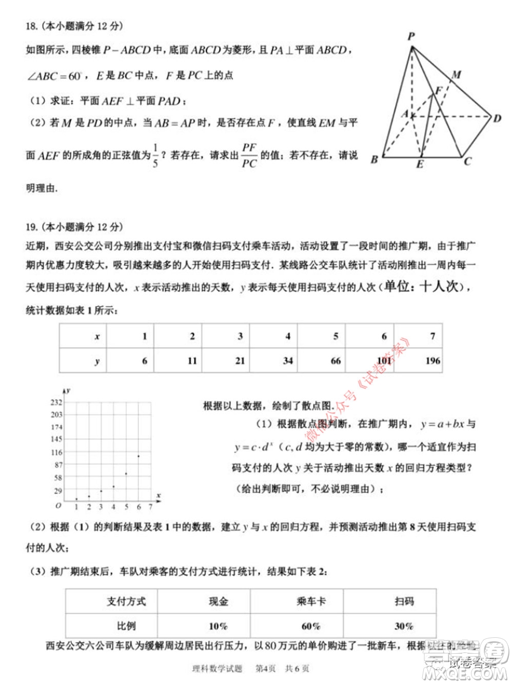 2020年陜西省高考押題卷理科數(shù)學(xué)試題及答案