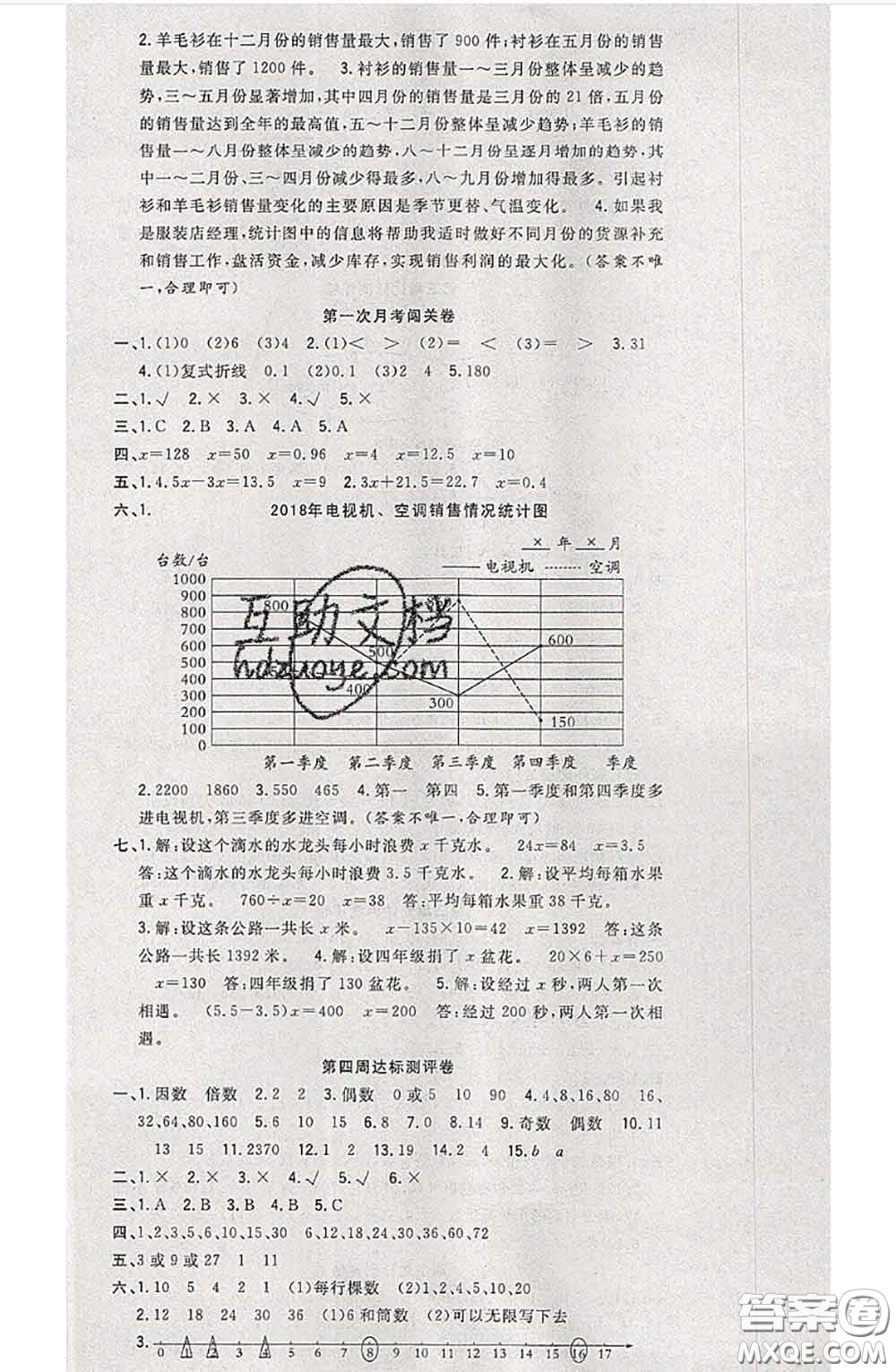 南方出版社2020狀元大考卷五年級數(shù)學下冊蘇教版答案