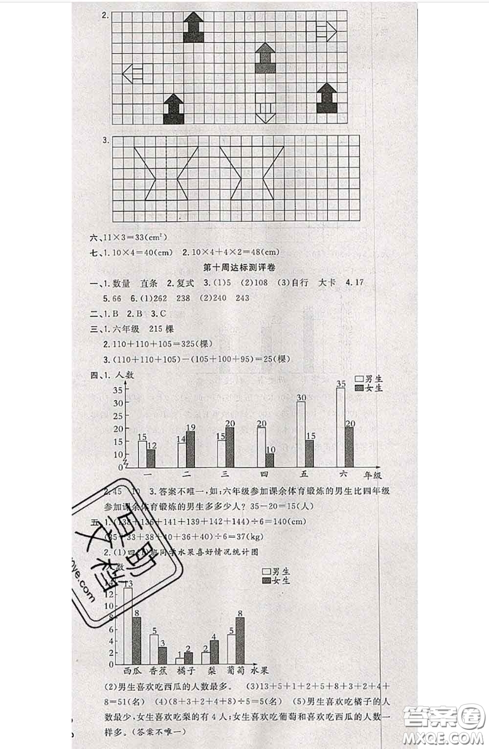 南方出版社2020狀元大考卷四年級(jí)數(shù)學(xué)下冊(cè)人教版答案