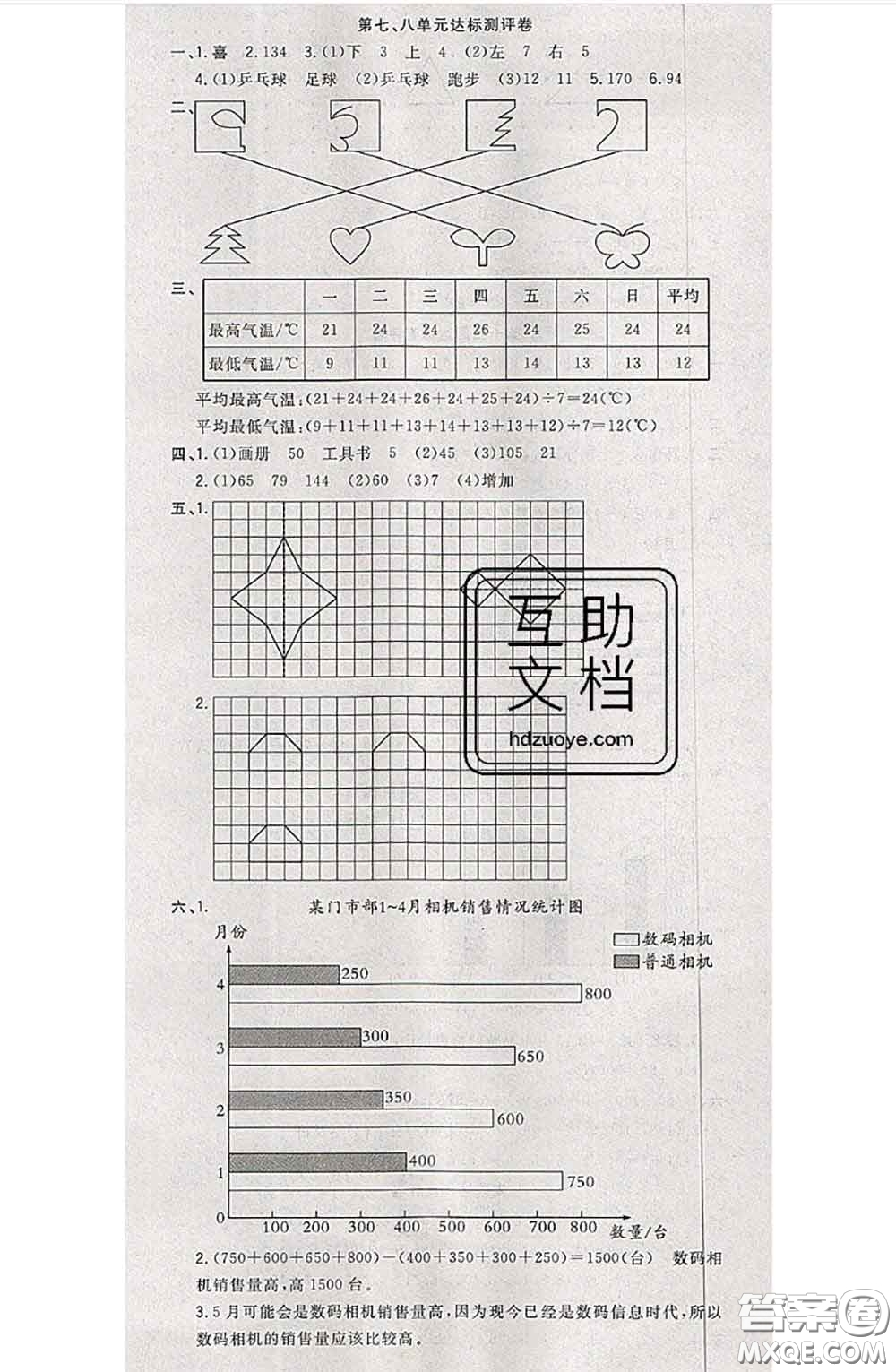 南方出版社2020狀元大考卷四年級(jí)數(shù)學(xué)下冊(cè)人教版答案