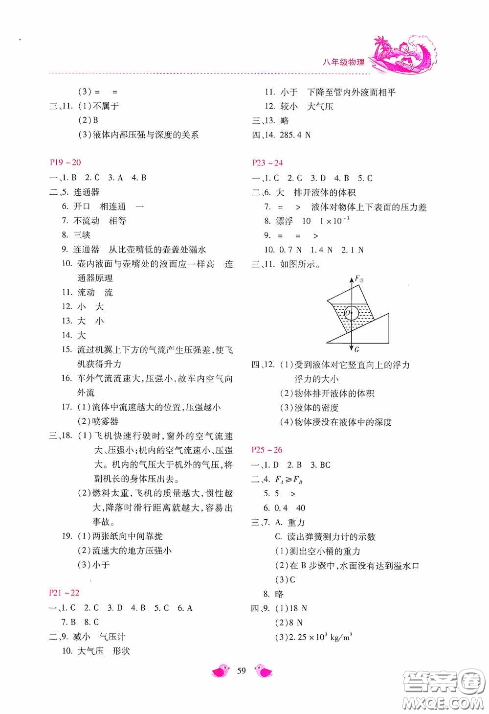 河北少年兒童出版社2020世超金典暑假樂園八年級(jí)物理答案