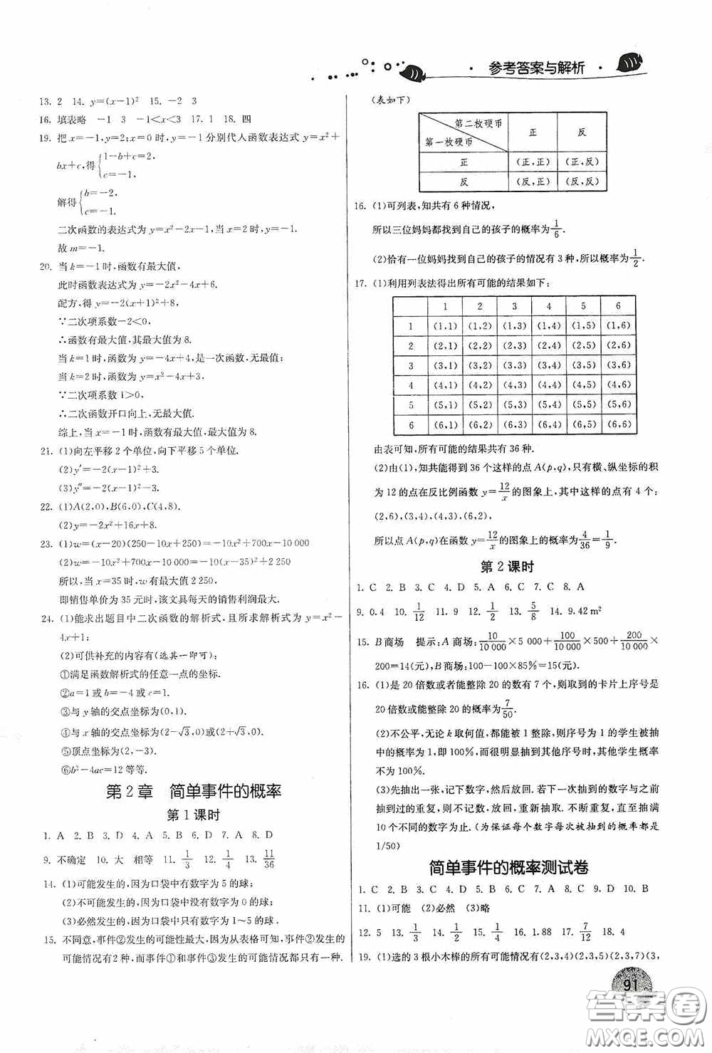 江蘇人民出版社2020實驗班提優(yōu)訓練暑假銜接版八升九年級數(shù)學ZJJY版答案