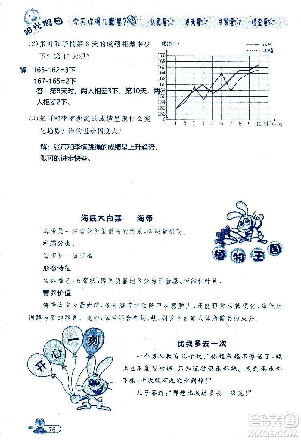 黑龍江少年兒童出版社2020年陽光假日暑假五年級數(shù)學(xué)人教版參考答案