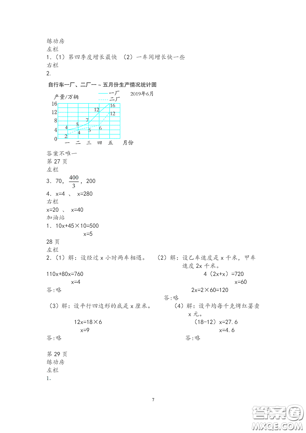 2020安徽省暑假作業(yè)五年級數(shù)學(xué)蘇教版答案