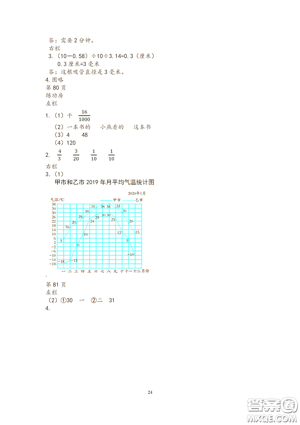 2020安徽省暑假作業(yè)五年級數(shù)學(xué)蘇教版答案