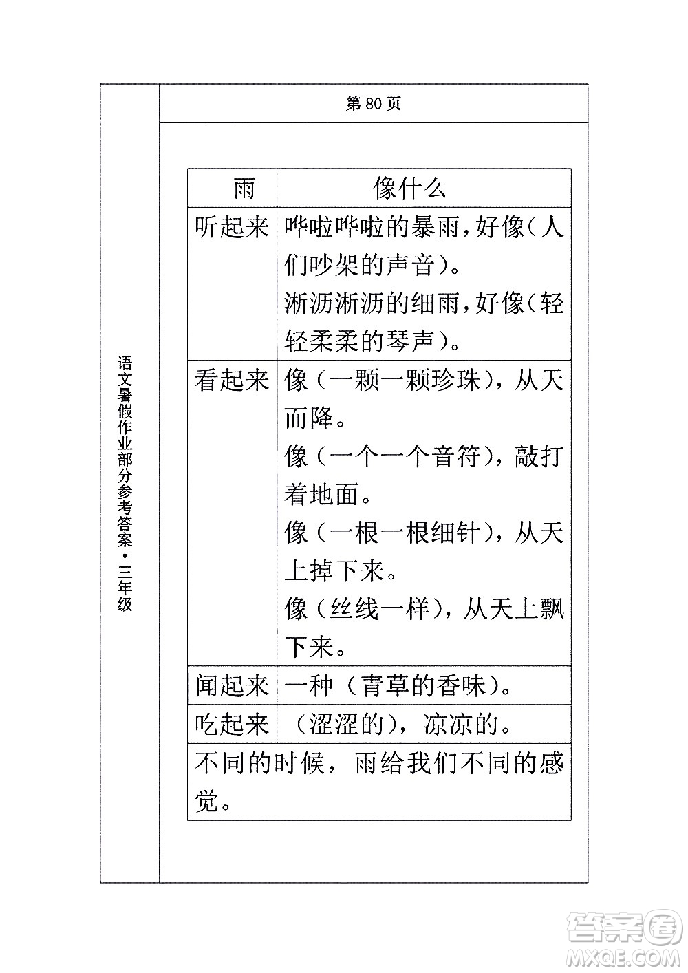 長春出版社2020年常春藤暑假作業(yè)語文三年級人教部編版參考答案