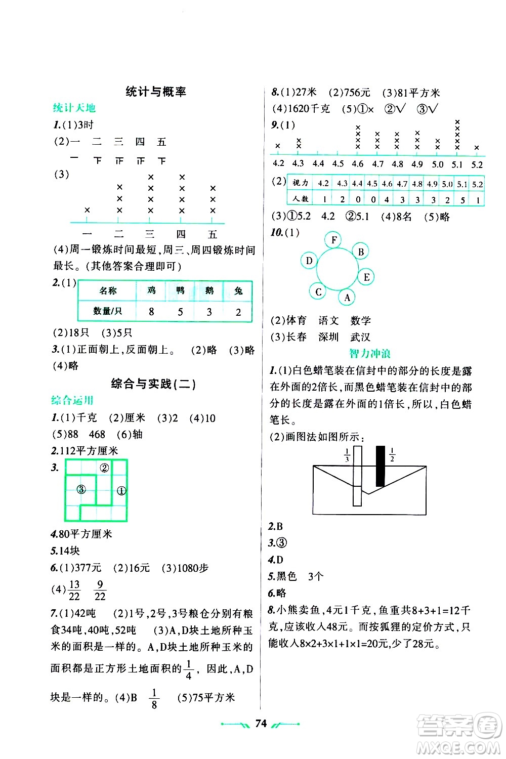 遼寧師范大學(xué)出版社2020年暑假樂園數(shù)學(xué)三年級參考答案