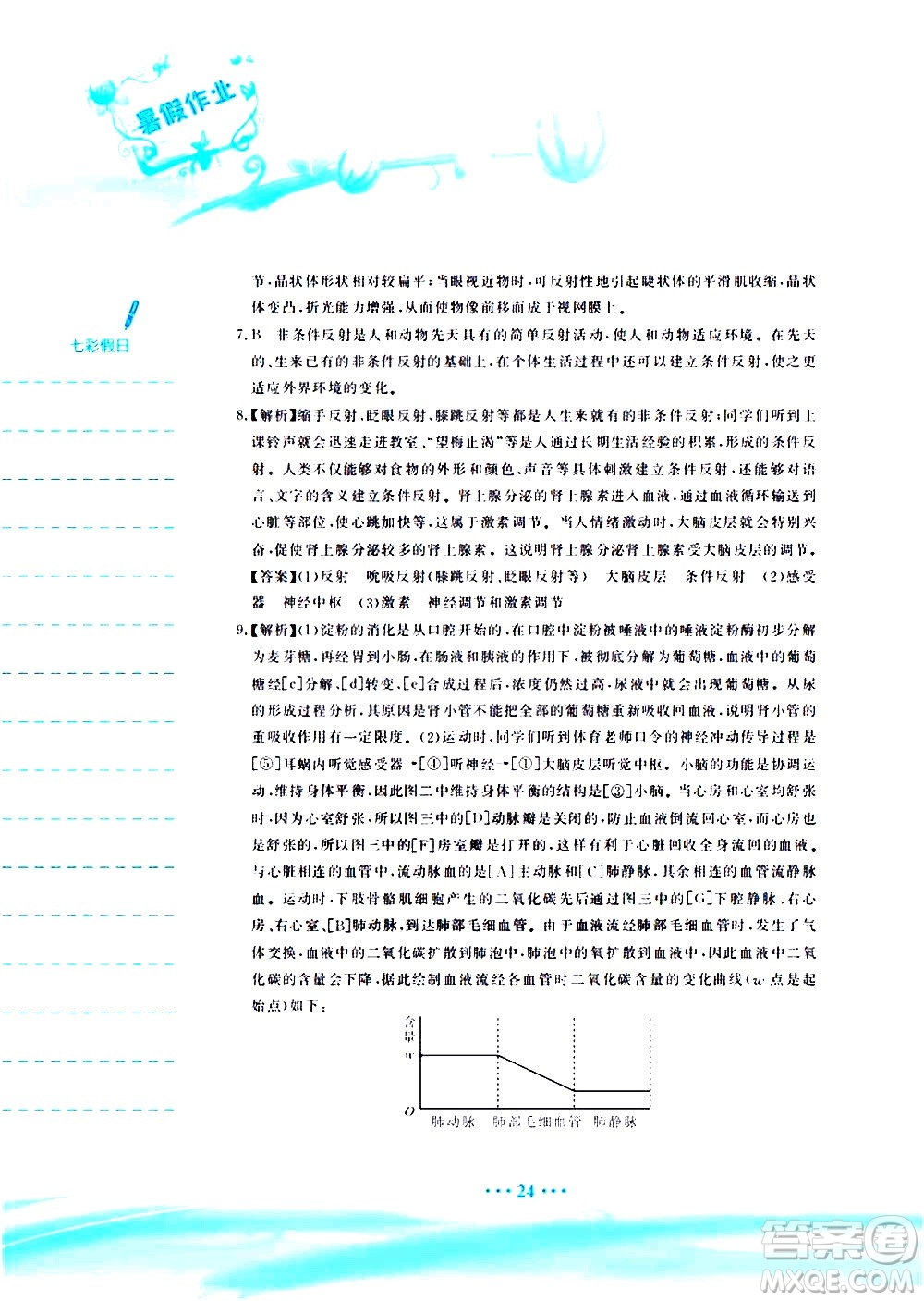 安徽教育出版社2020年暑假作業(yè)七年級生物學(xué)蘇教版參考答案