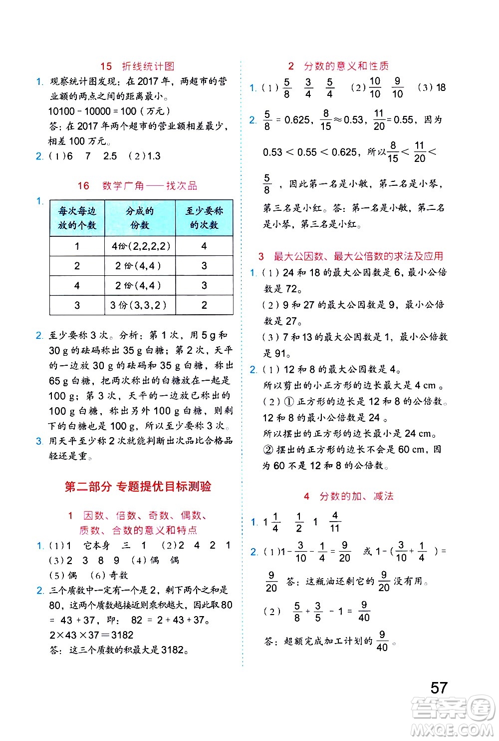 吉林大學(xué)出版社2020年新思維假期作業(yè)暑假五年級(jí)數(shù)學(xué)RJB人教版參考答案