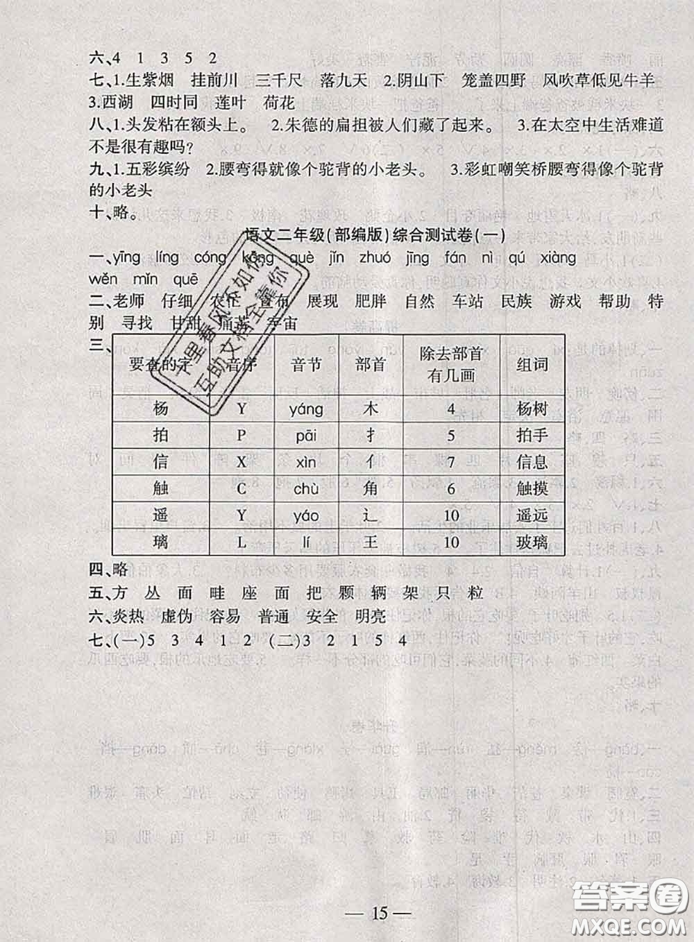 安徽大學(xué)出版社2021假期總動員暑假必刷題語文二年級部編版答案