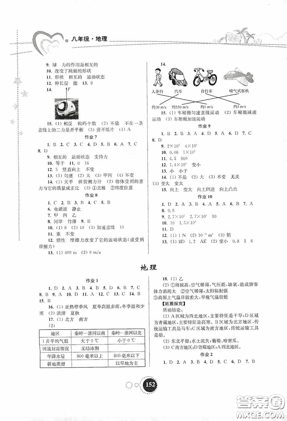 東南大學出版社2020快樂暑假八年級合訂本答案