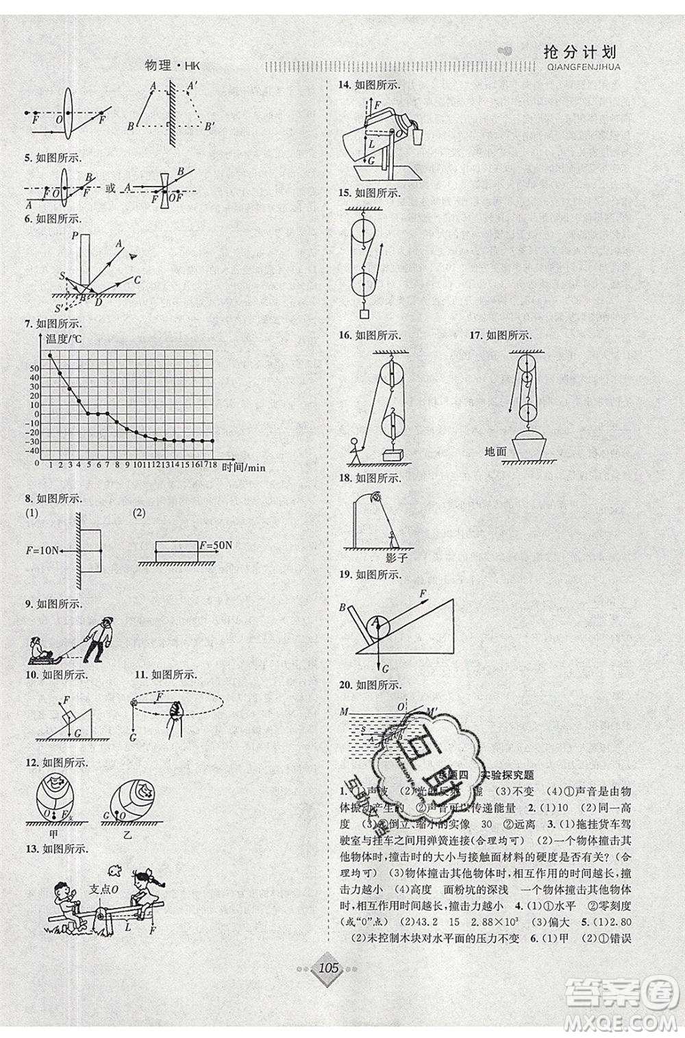 合肥工業(yè)大學(xué)出版社2020年贏在暑假搶分計(jì)劃八年級物理HK滬科版參考答案