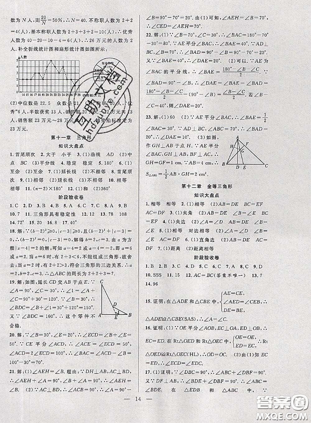 2020年快樂暑假假期面對(duì)面八年級(jí)數(shù)學(xué)人教版答案